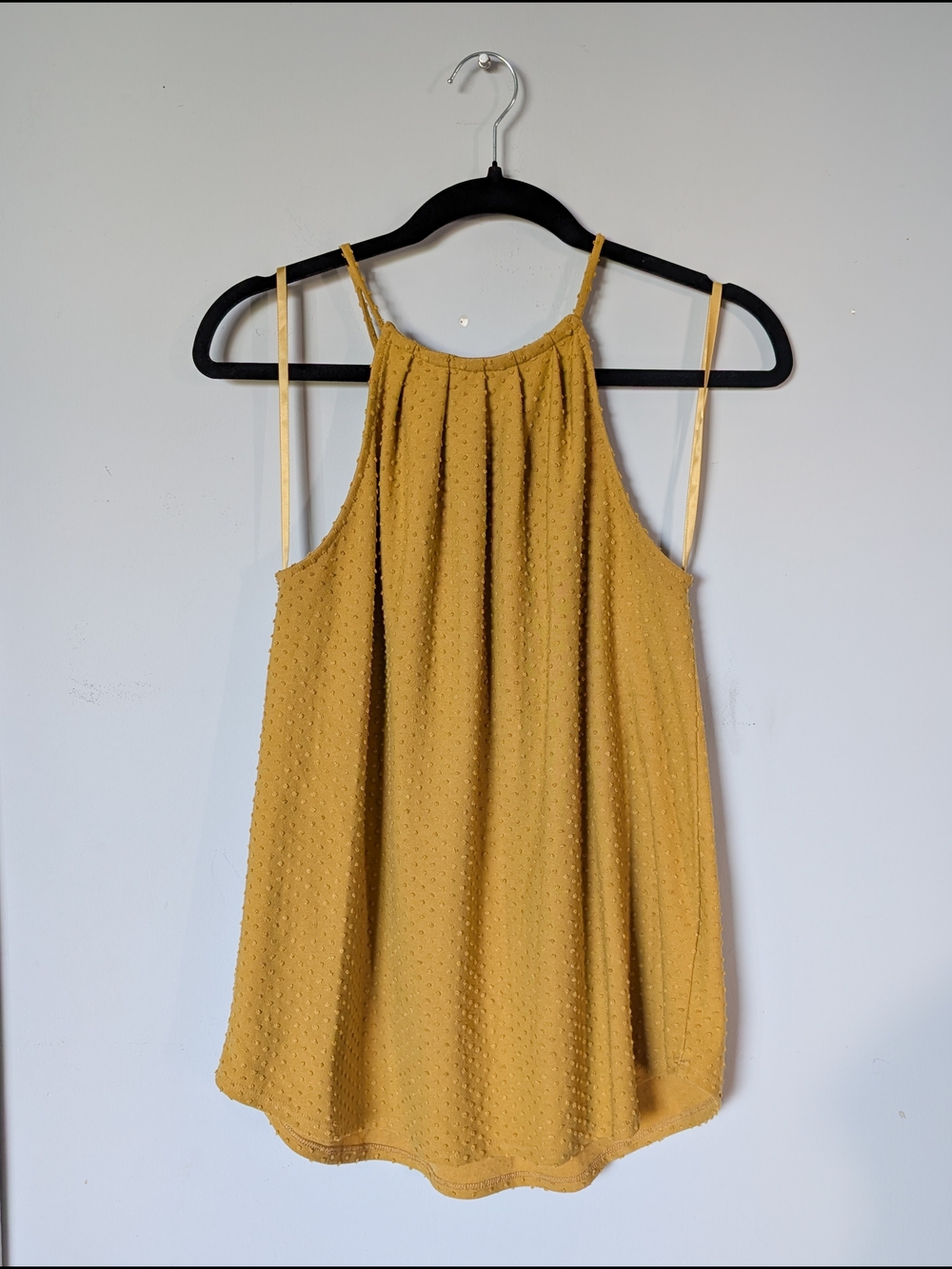 Green Envelope Mustard Textured Halter Cami